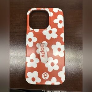 iPhone 14 Pro Loopy Case Orange and White Floral
